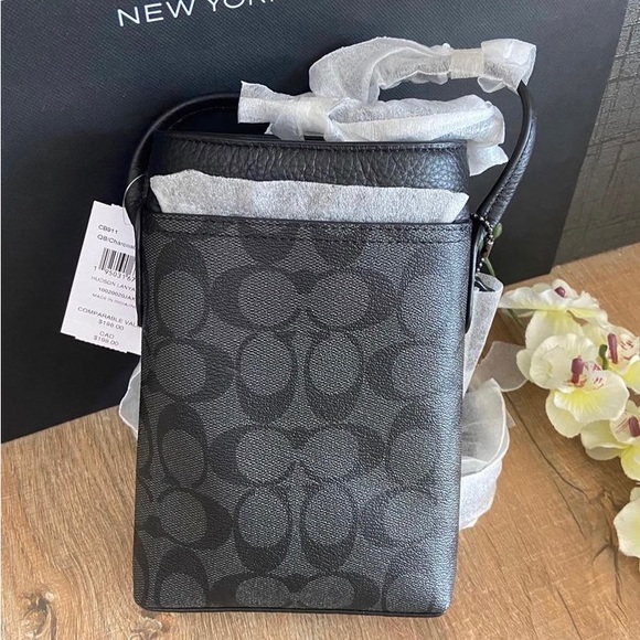 Coach CB911 Hudson Phone Lanyard In Signature Canvas - Picture 2 of 10